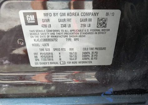 2014 Buick Encore Leather z USA, uszkodzony, nr VIN KL4CJCSB0EB550752